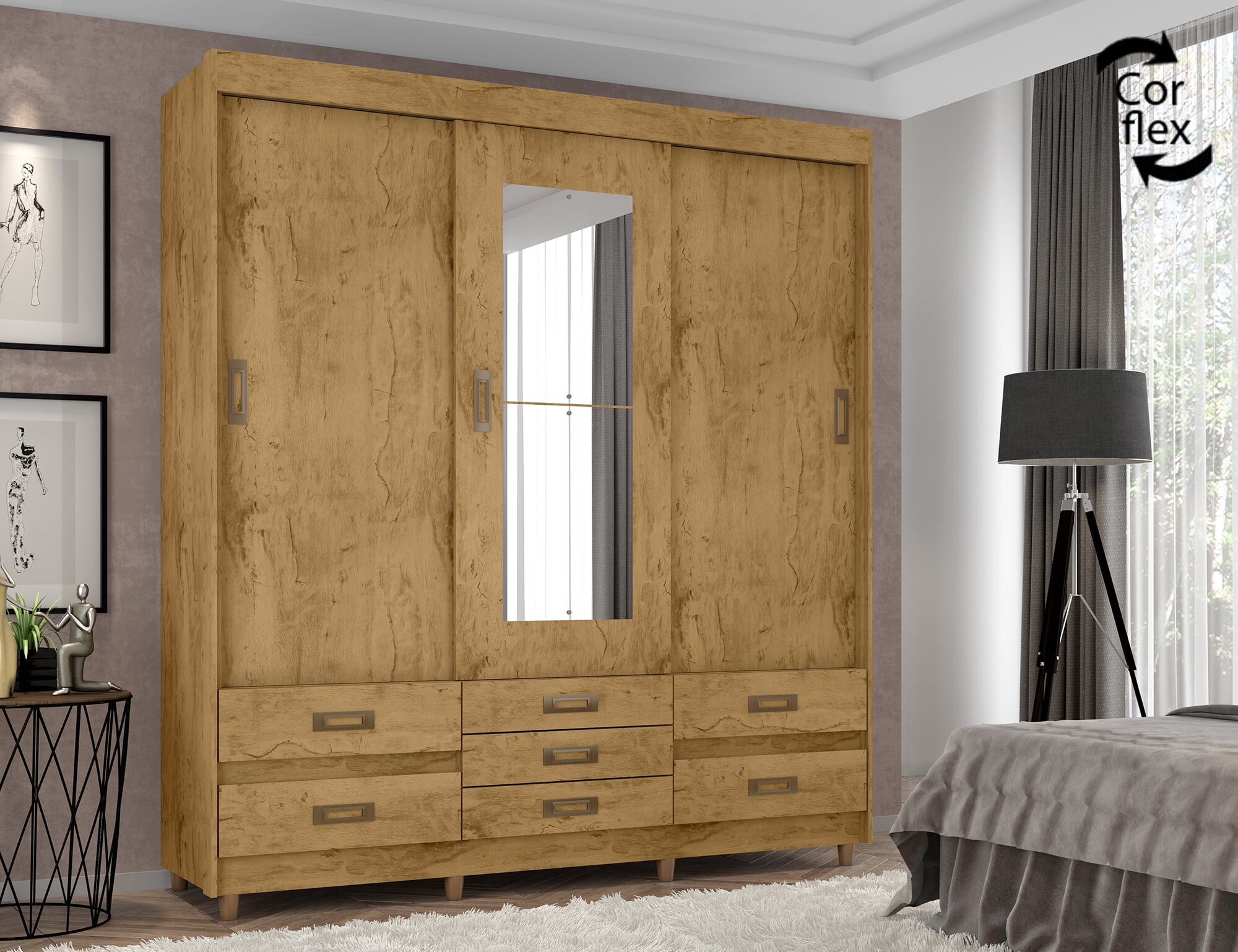 Guarda-roupa E37020 Araplac - detalhe