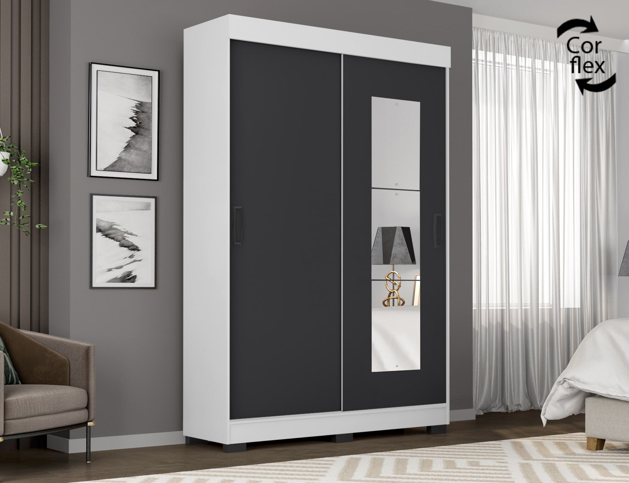 Guarda-roupa ECOR25022 Araplac — detalhe interno