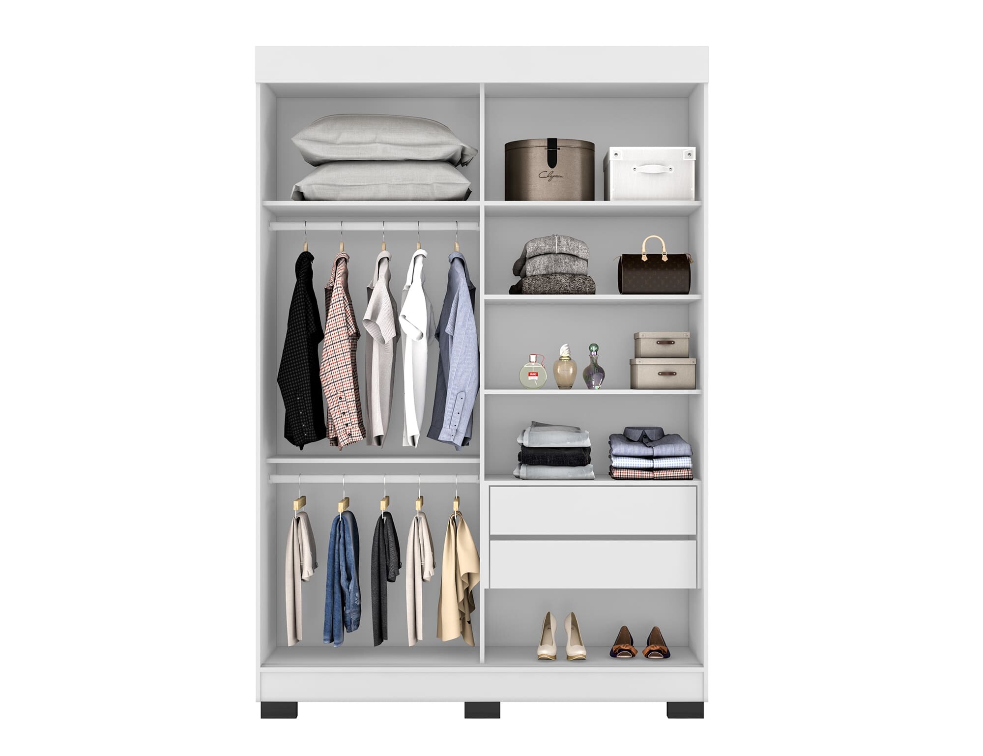 Guarda-roupa ECOR25022 Araplac — vista interna